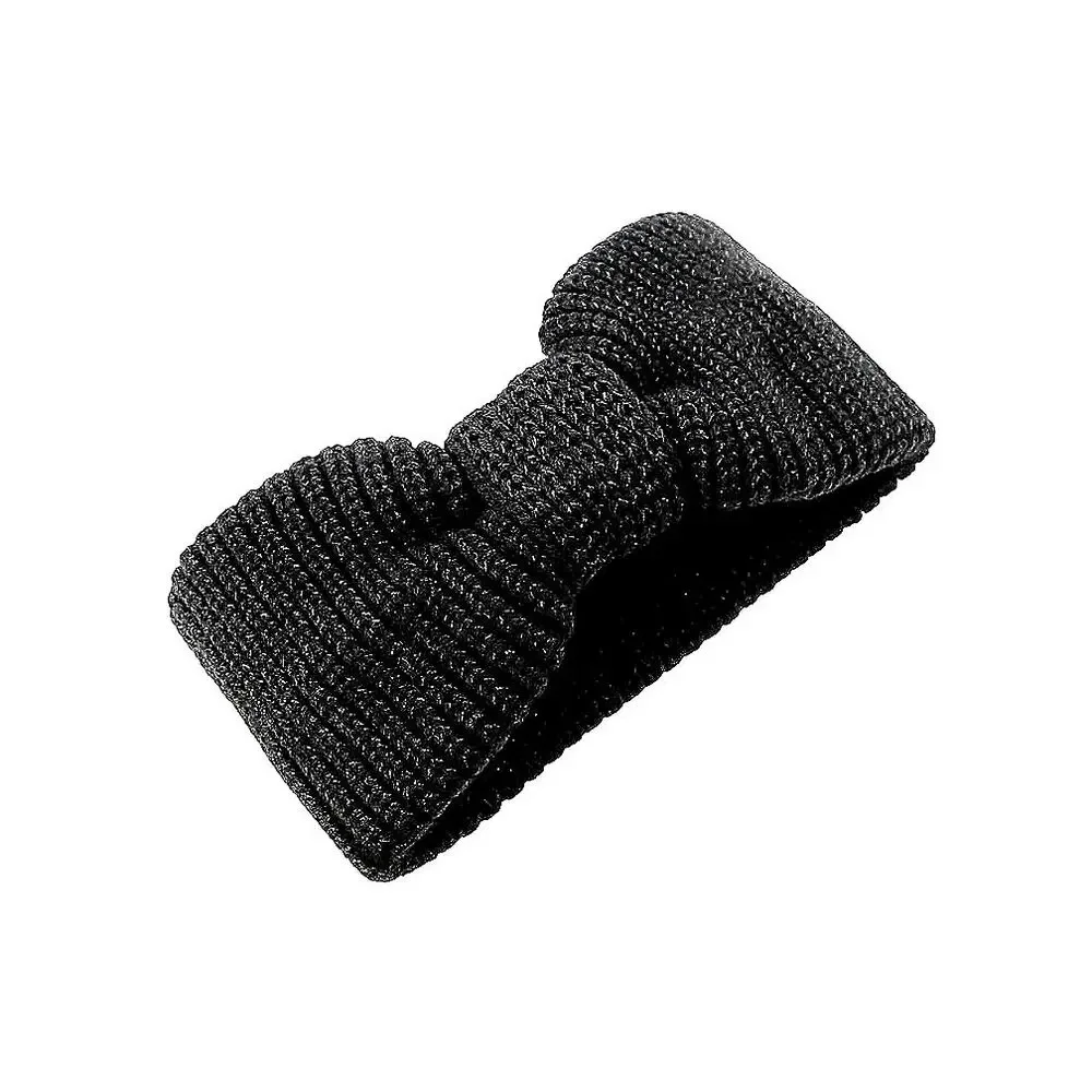 Kate Spade Metallic Bow Head wrap - Black Metallic One Size
